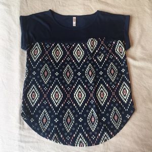 Cute Aztec Print Shirt with Pocket.